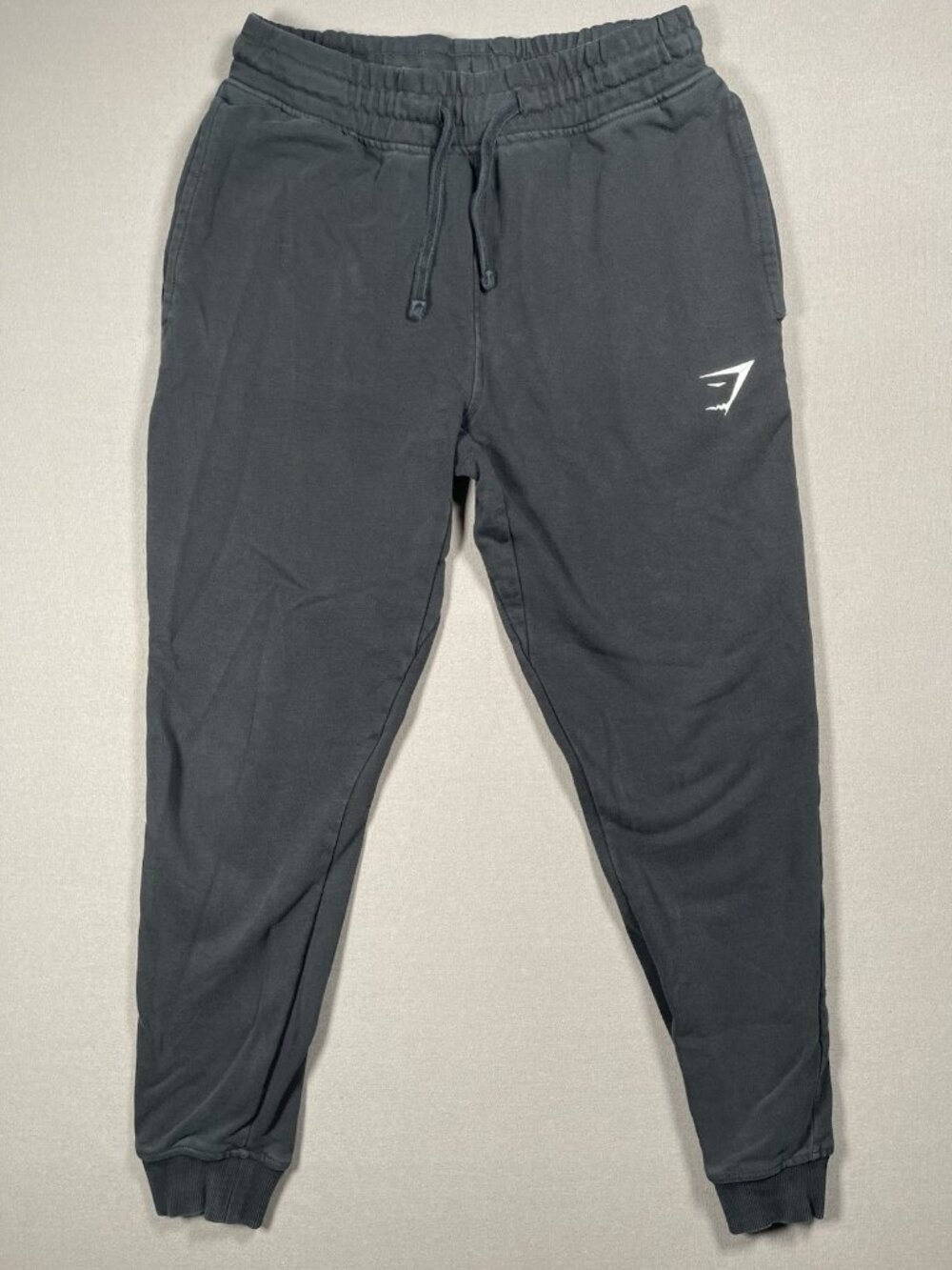 Gymshark Crest Slim Fit Black  Athletic Fleece Elastic Joggers - Men Size XS
